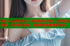 糖心vlog醉酒少女：短视频社交平台，记录生活瞬间，分享快乐时刻，随时随地观看精彩内容